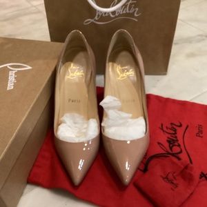 LIKE NEW Christian Louboutin Pigalle 100 Patent Nude EU 36